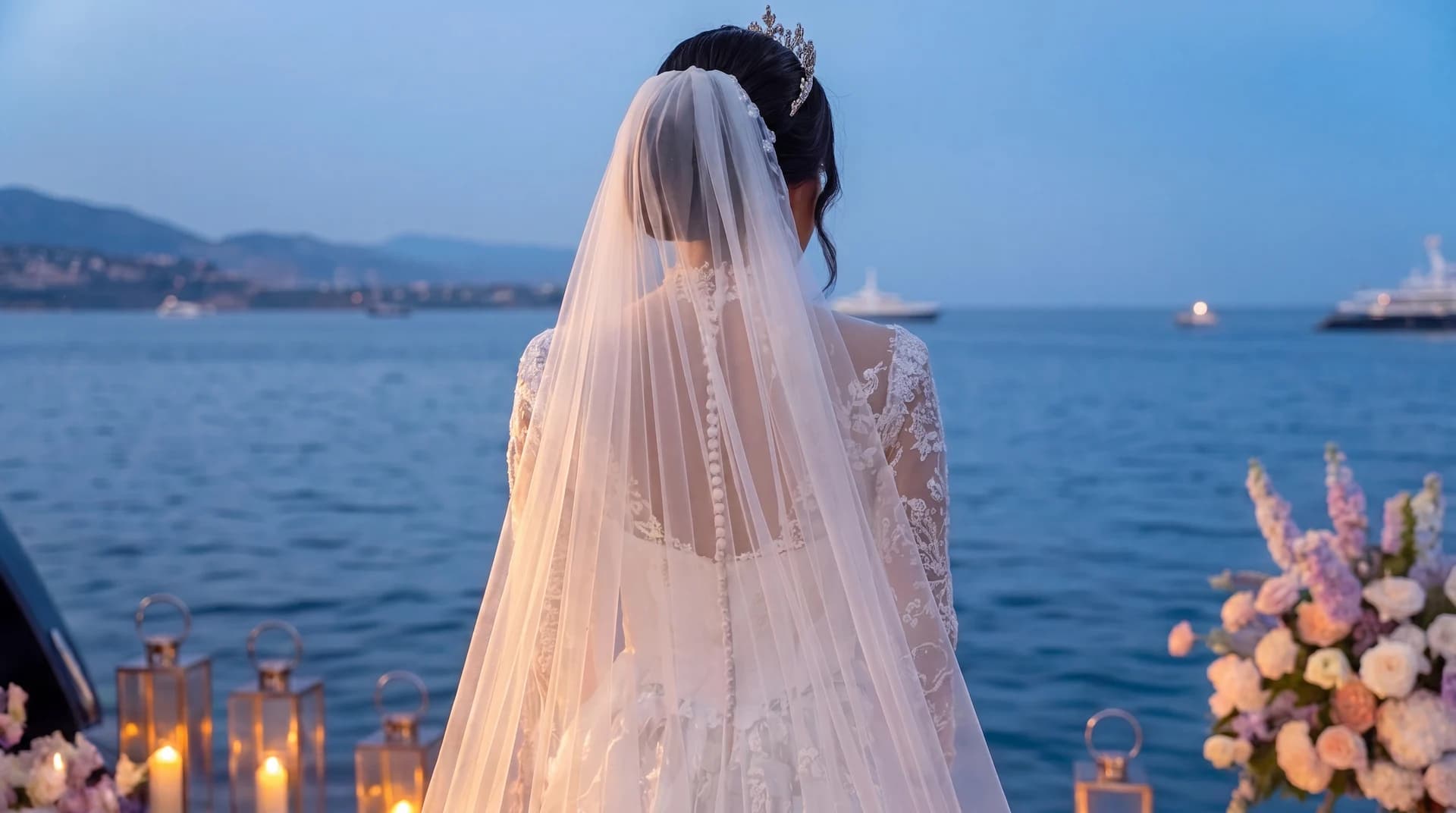 Wedding Dream — Superyacht at blue hour